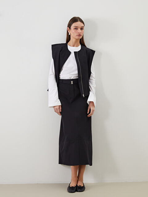 LCW Modest Beli Kemerli Dar Fit Kadın Etek - S5LY52Z8-CVL