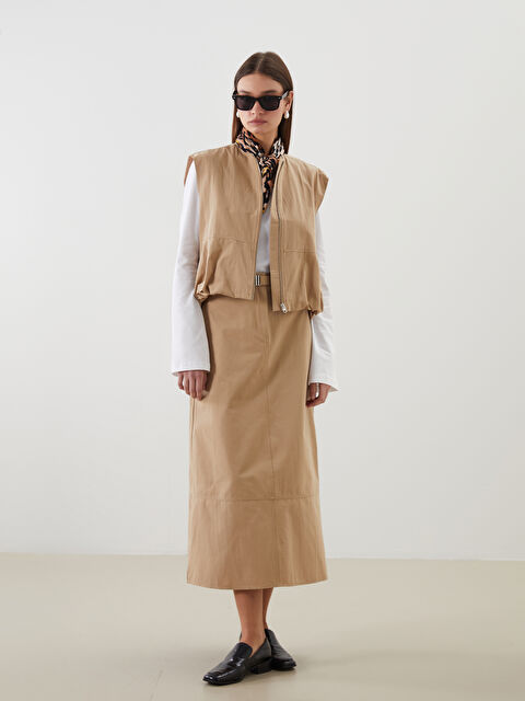 LCW Modest Beli Kemerli Dar Fit Kadın Etek - S5LY52Z8-Z6B