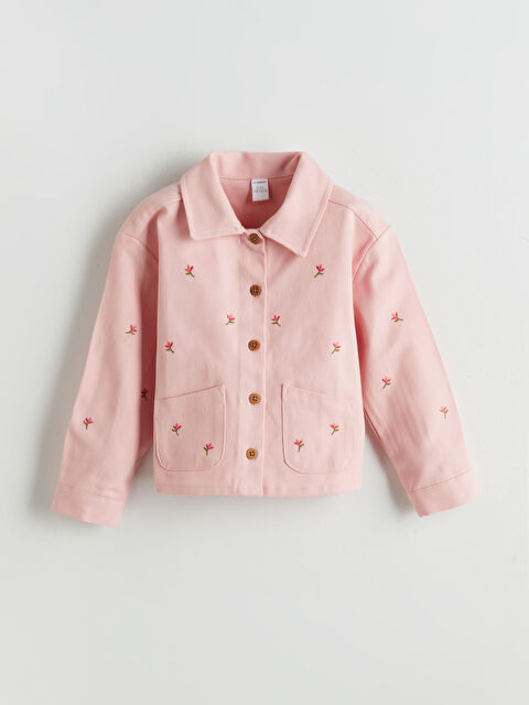 LCW Kids Çiçek Nakışlı Kız Çocuk Ceket - S5LY81Z1-G3K