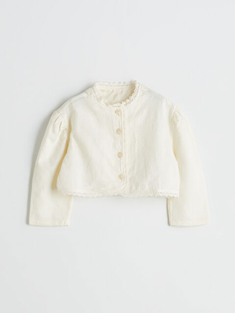 LCW Kids Bisiklet Yaka Kız Çocuk Nakışlı Hırka - S5LY87Z1-FRC