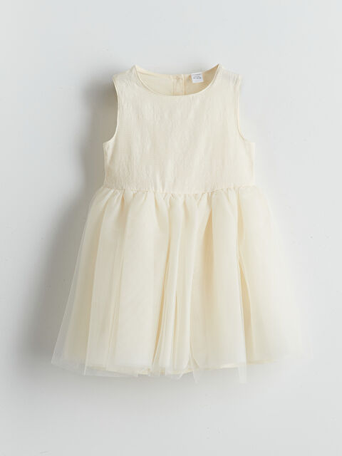 LCW Kids Bisiklet Yaka Kız Çocuk Tütü Elbise - S5LY88Z1-FRC