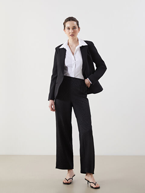 LCWAIKIKI Classic Beli Lastikli Desenli Kadın Pantolon - S5M018Z8-CVL