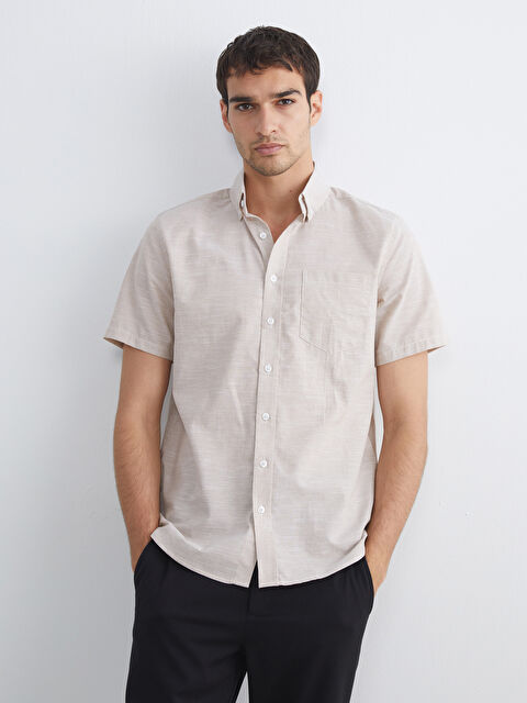 LCW ECO Regular Fit Kısa Kollu Erkek Gömlek