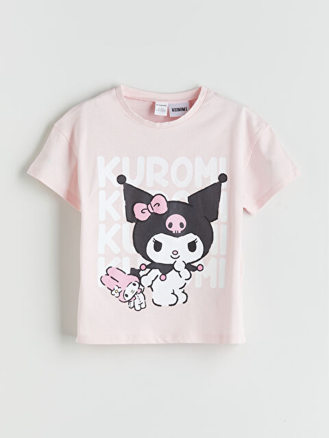 LCW Kids Bisiklet Yaka Kuromi Baskılı Kız Çocuk Tişört - S5M174Z1-QVR