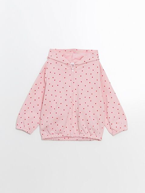 LCW Kids Kapüşonlu 3 iplik Kız Çocuk Fermuarlı Sweatshirt - S5M210Z1-LT4