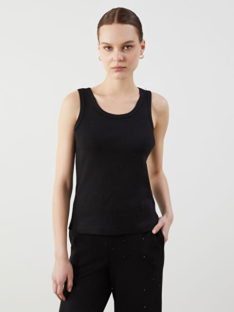 LCW Comfort Bisiklet Yaka Taşlı Kadın Atlet - S5M224Z8-CVL