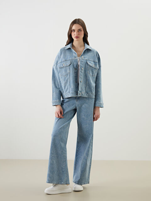 LCW Jeans Desenli Wideleg Kadın Jean Pantolon - S5M230Z8-311