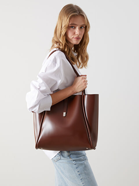 LCW ACCESSORIES Deri Görünümlü Kadın Kol Çantası