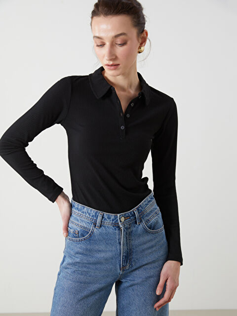 LCWAIKIKI Classic Polo Yaka Kadın Tişört - S5M291Z8-CVL