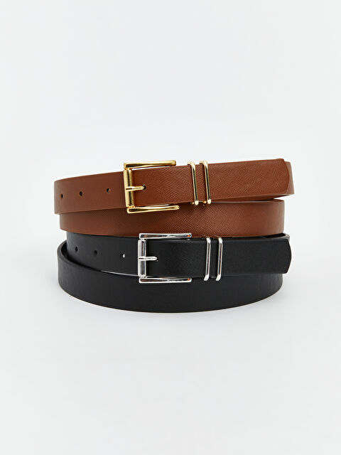 LCW ACCESSORIES Deri Görünümlü Kadın Kemer 2'li - S5M298Z8-RQL