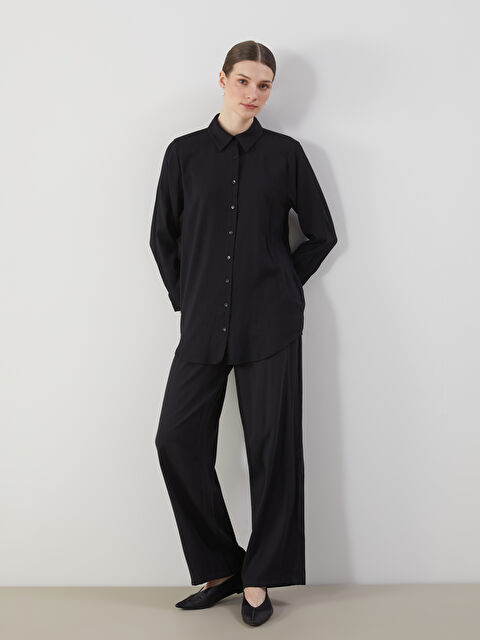 LCW Modest Beli Lastikli Keten Karışımlı Kadın Pantolon - S5M330Z8-CVL