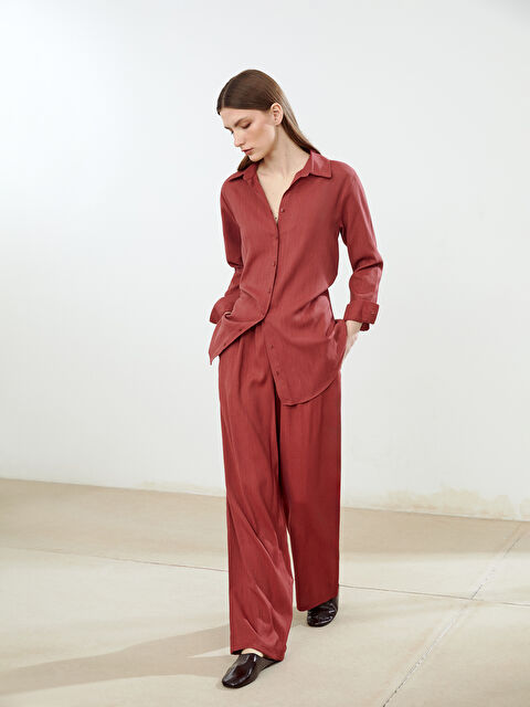 LCW Modest Beli Lastikli Keten Karışımlı Kadın Pantolon - S5M330Z8-JGY