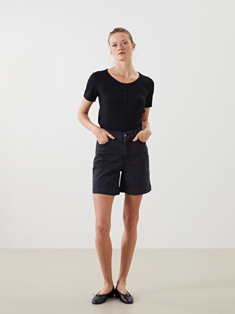 LCW ECO Standart Fit Kadın Jean Şort - S5M363Z8-326