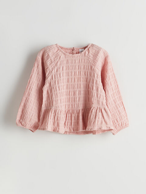 LCW Kids Bisiklet Yaka Kız Çocuk Penye Bluz - S5M368Z1-FHP