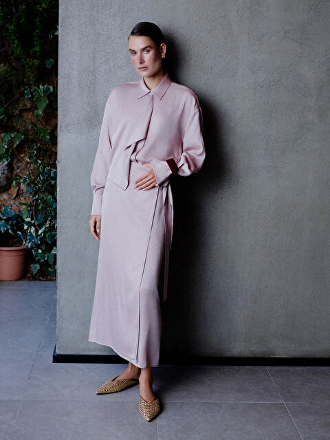 LCW Modest Beli Fermuarlı Dokulu Etek - S5M408Z8-GEQ