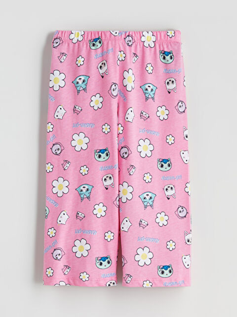 LCW Kids Beli Lastikli Gabby’s Dollhouse Baskılı Kız Çocuk Kapri Pijama Alt - S5M416Z1-LT4