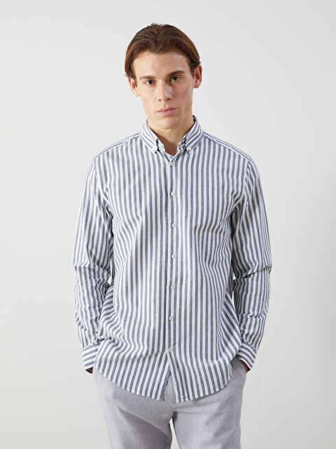 SOUTHBLUE Regular Fit Uzun Kollu Çizgili Erkek Gömlek - S5M433Z8-LGS