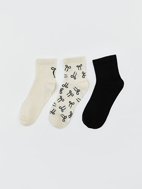 LCW DREAM Baskılı Kadın Soket Çorap 3'lü - S5M487Z8-FDP