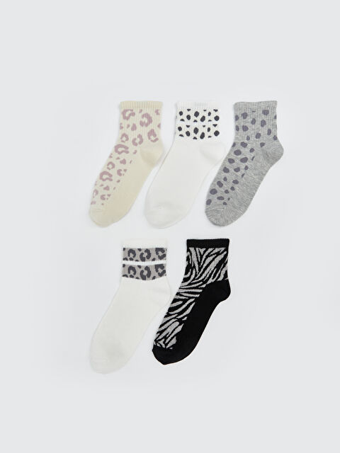 LCW DREAM Leopar Desenli Kadın Soket Çorap 5'li - S5M541Z8-FDP