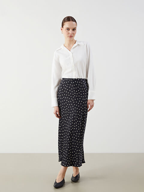 LCW Modest Puantiyeli Saten Kadın Etek - S5M566Z8-LQJ