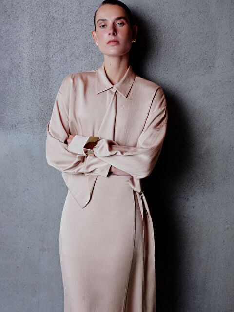 LCW Modest Fırfır Detaylı Kadın Gömlek Tunik - S5M577Z8-GEQ