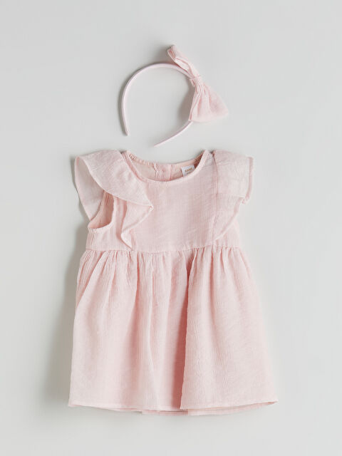 LCW baby Kız Bebek Müslin Elbise ve Taç 2'li - S5M615Z1-QWK