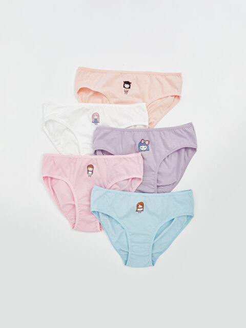 LCW Kids Baskılı Kız Çocuk Külot 5'li - S5M632Z4-FDU