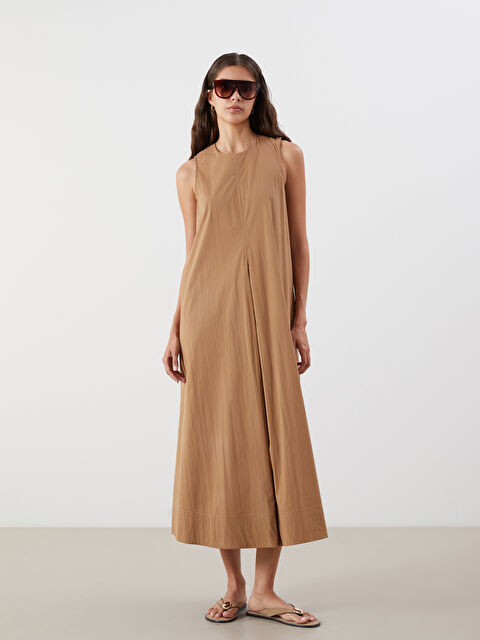 LCW Vision Bisiklet Yaka A Kesim Poplin Elbise - S5M637Z8-GZK