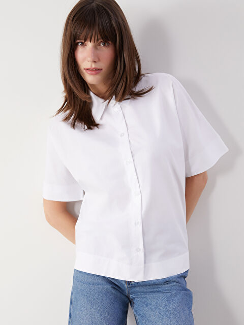LCW Comfort Oversize Poplin Kadın Gömlek - S5M658Z8-Q6K