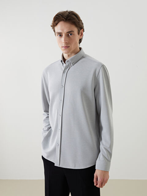 LCW Vision Slim Fit Uzun Kollu Erkek Gömlek - S5M675Z8-GDU