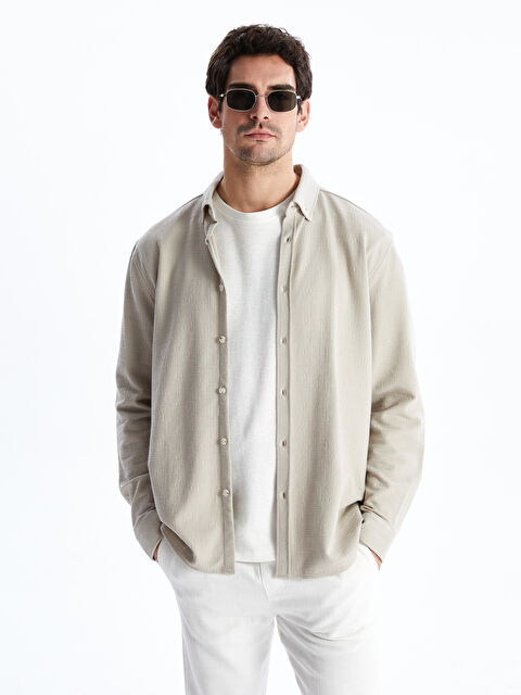 LCW Vision Slim Fit Uzun Kollu Erkek Gömlek - S5M680Z8-JRB