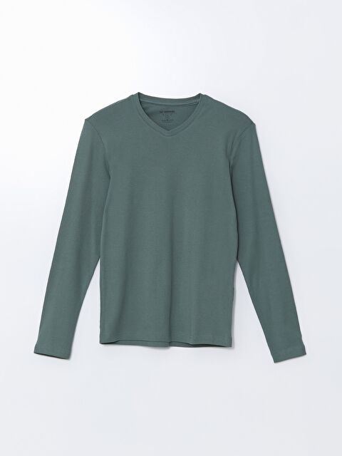 LCWAIKIKI Basic V Yaka Uzun Kollu Erkek Sweatshirt - S5M686Z8-H9D