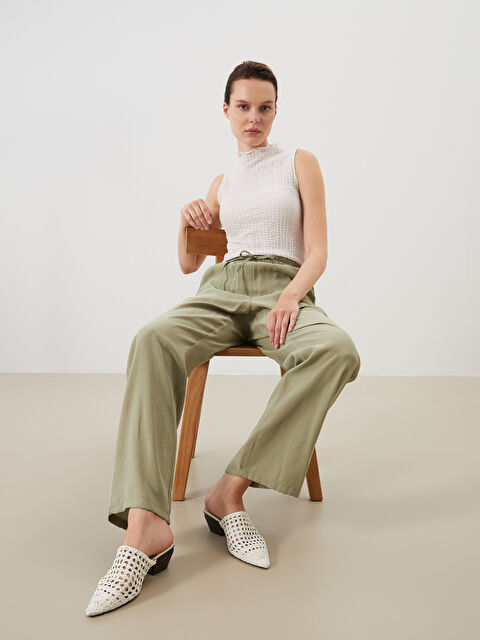 LCW Comfort Beli Lastikli Modal Karışımlı Kadın Pantolon - S5M702Z8-CS5