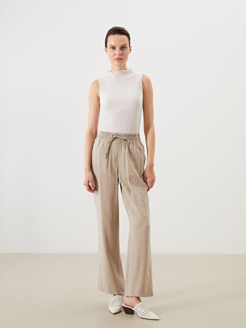 LCW Comfort Beli Lastikli Modal Karışımlı Kadın Pantolon - S5M702Z8-SJJ