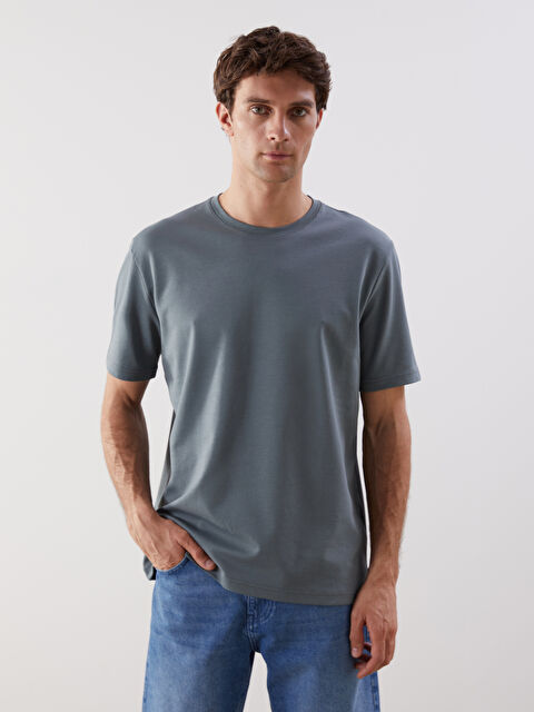 LCWAIKIKI Classic Bisiklet Yaka Erkek Tişört - S5M713Z8-YRX