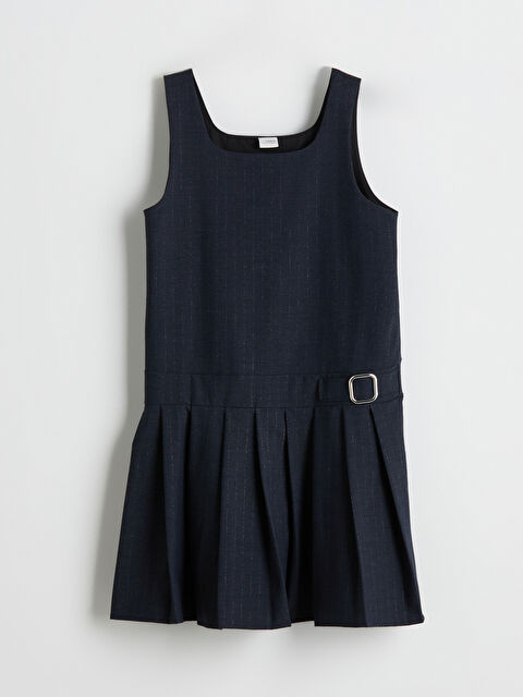 LCW Kids Kare Yaka Kız Çocuk Pileli Elbise - S5M818Z4-CVL