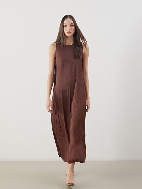 LCW Vision Bisiklet Yaka Saten Elbise - S5M819Z8-CT9