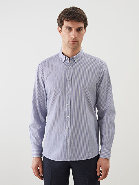 SOUTHBLUE Regular Fit Uzun Kollu Çizgili Erkek Gömlek - S5M858Z8-LEN
