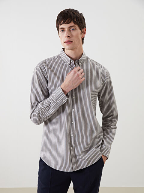 SOUTHBLUE Regular Fit Uzun Kollu Çizgili Erkek Gömlek - S5M858Z8-LGE