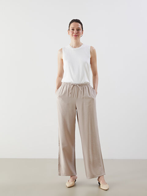 LCW Comfort Beli Lastikli Geniş Paça Kadın Pantolon - S5MA41Z8-SJJ