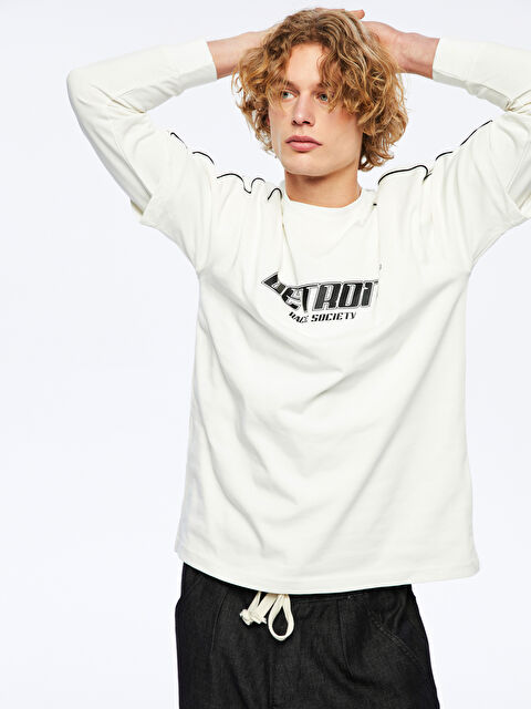 XSIDE Bisiklet Yaka Kısa Kollu Baskılı Penye Erkek Tişört - S5MA97Z8-R9J