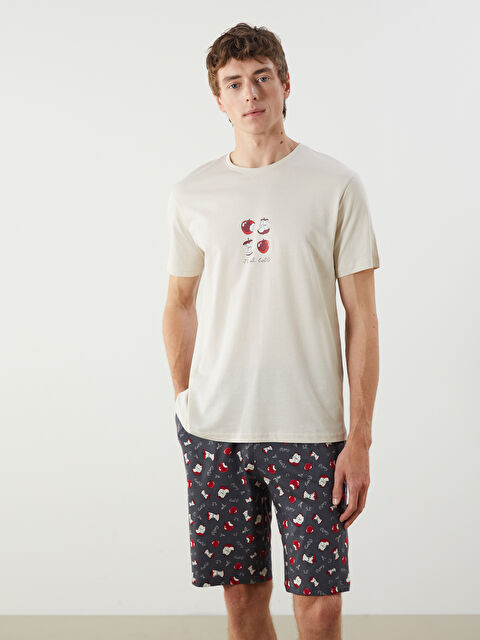 LC WAIKIKI Standart Kalıp Erkek Şortlu Pijama Takımı - S5MB04Z8-G5M