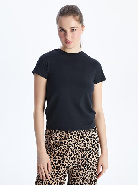 KOOR SPORT Bisiklet Yaka Kadın Spor Tişört - S5MB14Z8-CVL