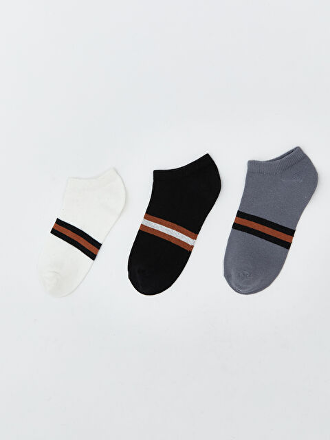 LCW ECO Çizgili Erkek Çocuk Patik Çorap 3'lü - S5MB37Z4-M0T