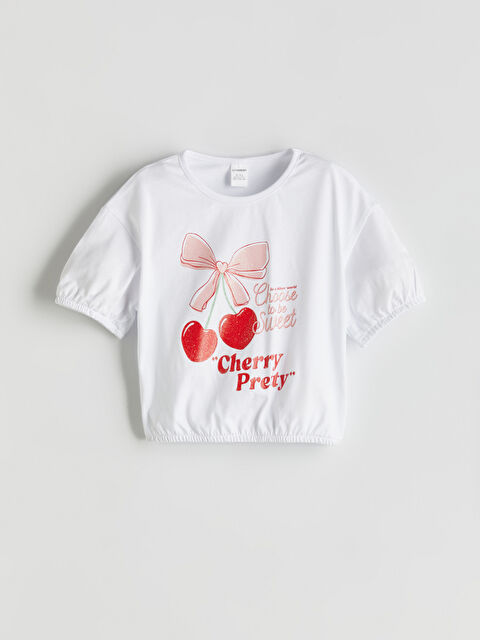 LCW baby Bisiklet Yaka Baskılı Kız Çocuk Tişört - S5MB76Z1-JYX