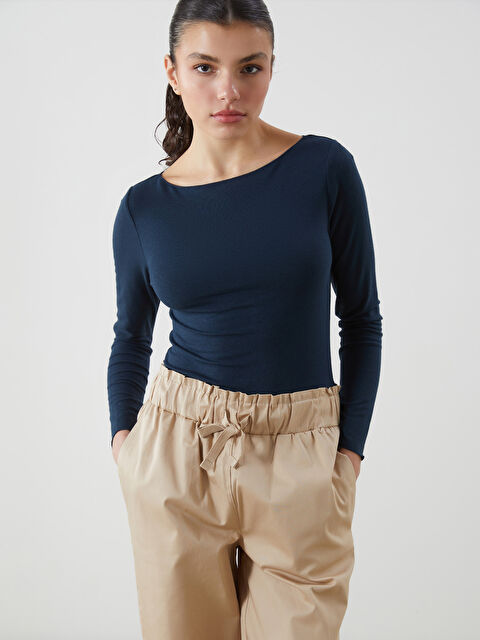 LCW Vision Kayık Yaka Kadın Tişört - S5MC23Z8-R4U