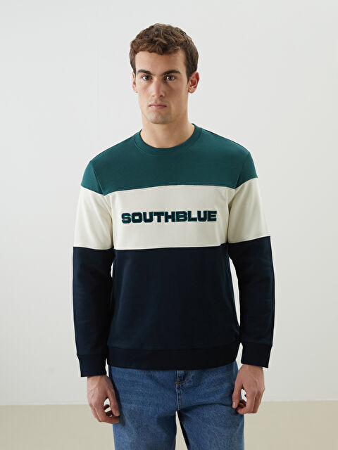 SOUTHBLUE Bisiklet Yaka Renk Bloklu Erkek Sweatshirt - S5MC92Z8-DPL
