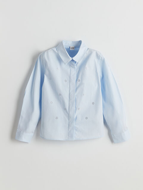 LCW Kids Taşlı Kız Çocuk Gömlek - S5MD00Z4-G2B