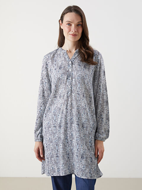 LCW Grace Kaçık Yaka Desenli Kadın Tunik - S5MD18Z8-LQQ