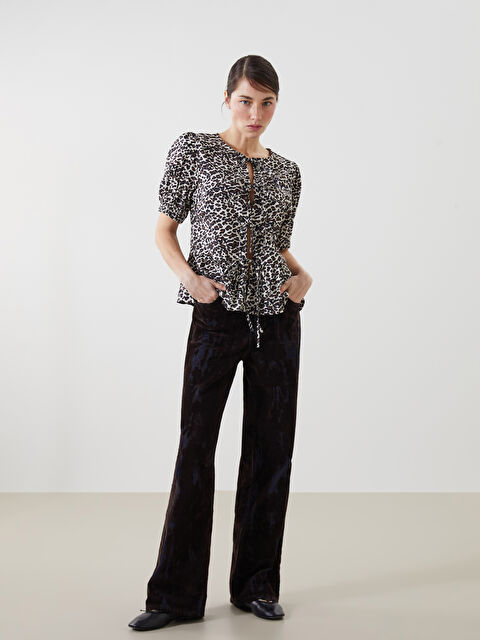 LCW Jeans Straight Fit Batik Desenli Kadın Jean Pantolon - S5MD68Z8-HDT